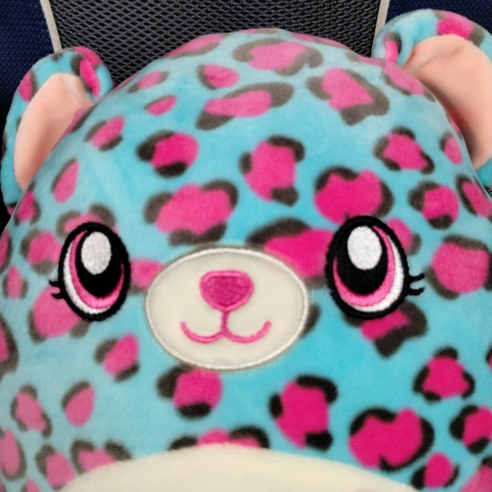 Squishmallow Leopard/Cheetah Plush Chelsea Heat Stuffed Animal 8" Blue & Pink - Picture 9 of 13